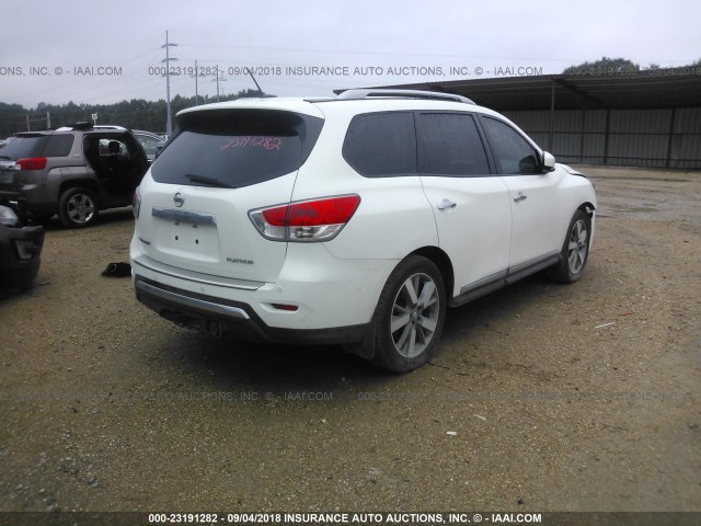 5N1AR2MN3EC635131 - 2014 NISSAN PATHFINDER S/SV/SL/PLATINUM WHITE photo 4