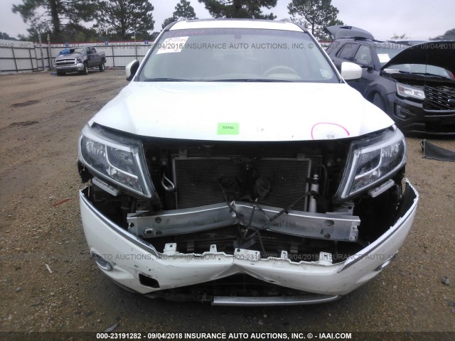 5N1AR2MN3EC635131 - 2014 NISSAN PATHFINDER S/SV/SL/PLATINUM WHITE photo 6