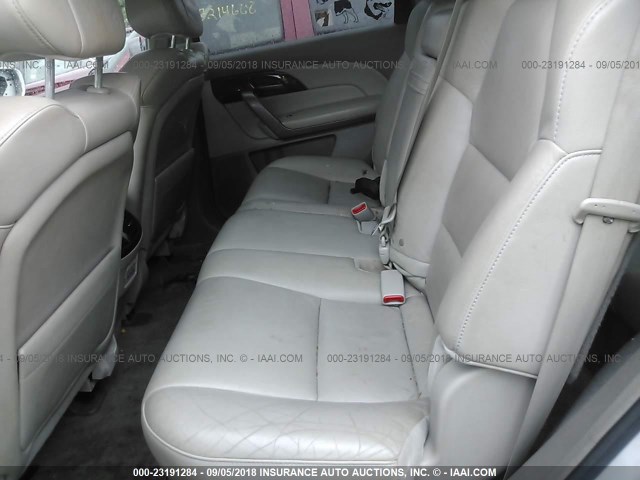 2HNYD28438H556623 - 2008 ACURA MDX TECHNOLOGY SILVER photo 8