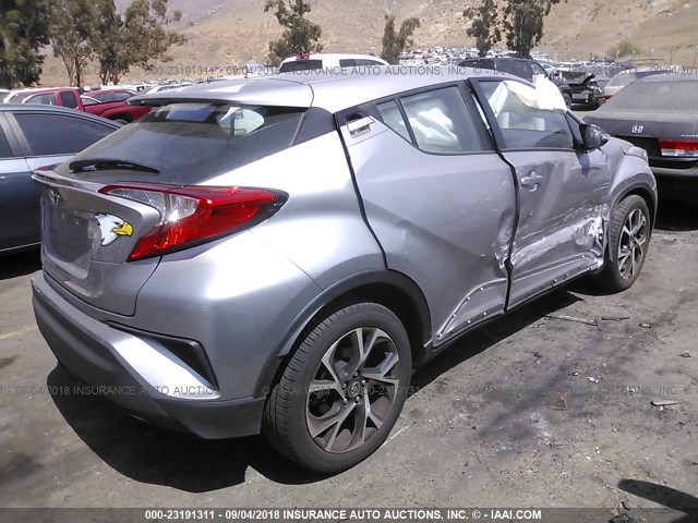 NMTKHMBX7JR043444 - 2018 TOYOTA C-HR XLE/XLE PREMIUM SILVER photo 4