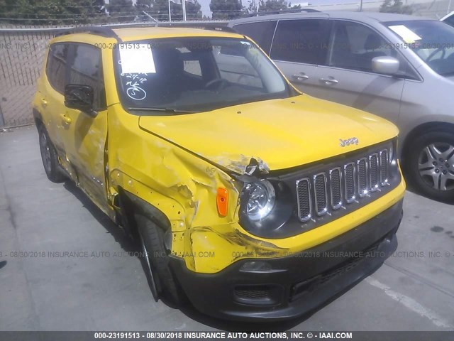 ZACCJAAT0GPE29149 - 2016 JEEP RENEGADE SPORT Դեղին լուսանկար 1