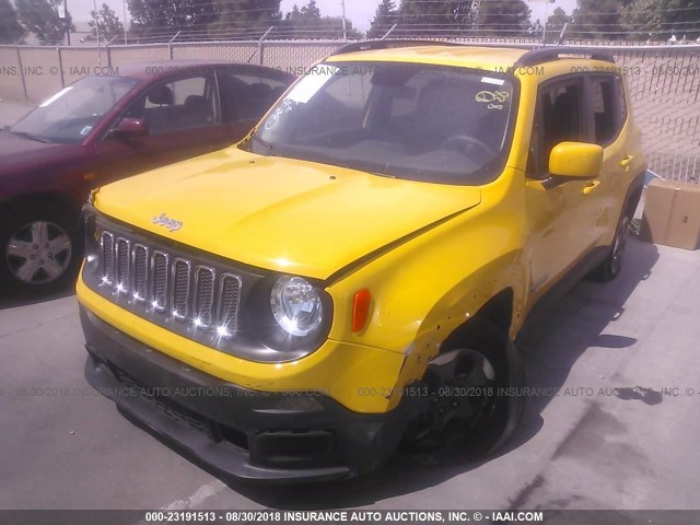 ZACCJAAT0GPE29149 - 2016 JEEP RENEGADE SPORT Դեղին լուսանկար 2