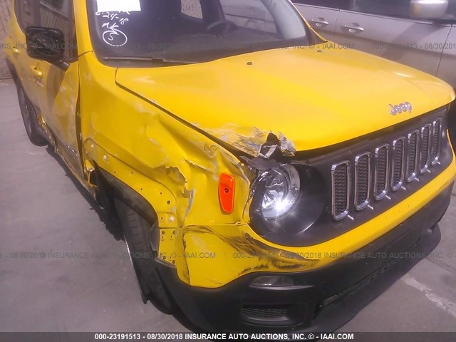 ZACCJAAT0GPE29149 - 2016 JEEP RENEGADE SPORT Դեղին լուսանկար 6
