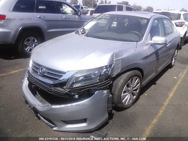 1HGCR2F75EA252915 - 2014 HONDA ACCORD EX SILVER photo 2