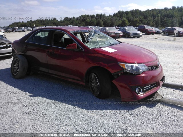 4T1BF1FK5EU733002 - 2014 TOYOTA CAMRY L/SE/LE/XLE RED photo 1