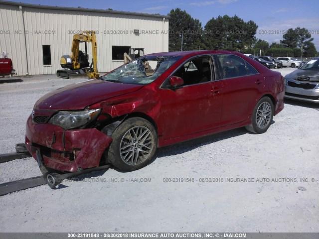 4T1BF1FK5EU733002 - 2014 TOYOTA CAMRY L/SE/LE/XLE RED photo 2
