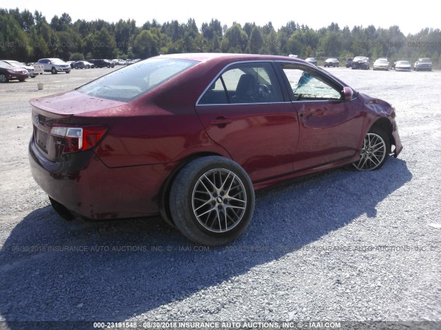 4T1BF1FK5EU733002 - 2014 TOYOTA CAMRY L/SE/LE/XLE RED photo 4