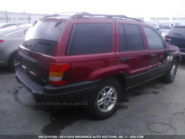 1J4GW48S54C198681 - 2004 JEEP GRAND CHEROKEE LAREDO/COLUMBIA/FREEDOM 红色 照片 4