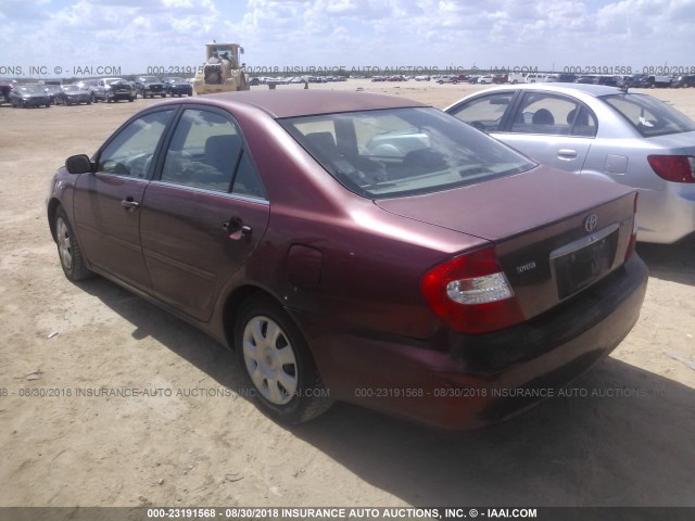 4T1BE32K92U062935 - 2002 TOYOTA CAMRY LE/XLE/SE Қызыл фото 3