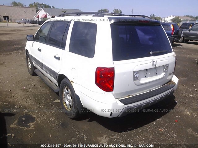 2HKYF18183H504307 - 2003 HONDA PILOT LX WHITE photo 3