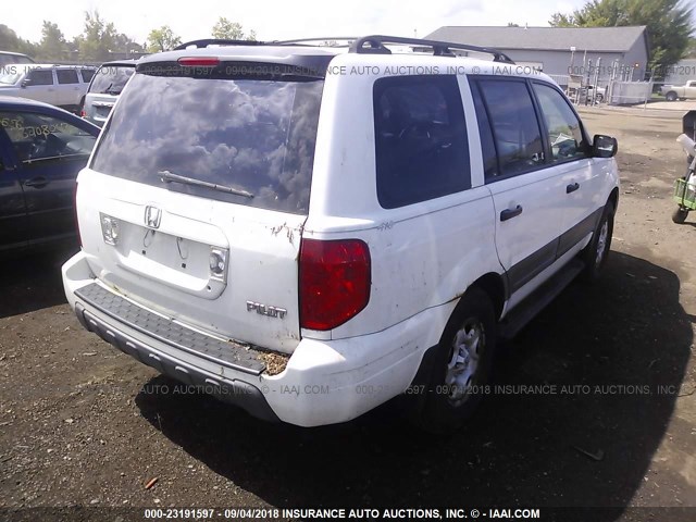 2HKYF18183H504307 - 2003 HONDA PILOT LX WHITE photo 4