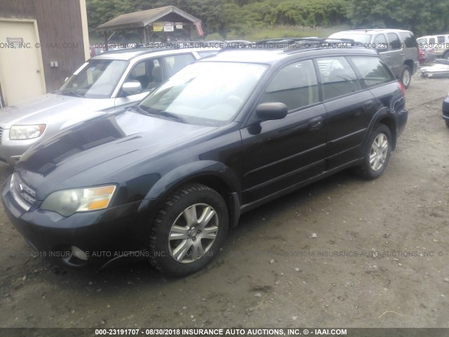 4S4BP61CX57307881 - 2005 SUBARU LEGACY OUTBACK 2.5I BLACK photo 2