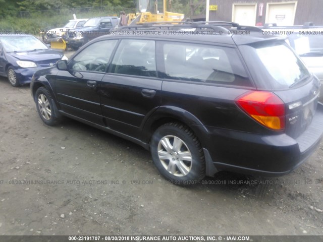 4S4BP61CX57307881 - 2005 SUBARU LEGACY OUTBACK 2.5I BLACK photo 3