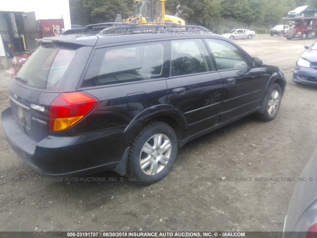 4S4BP61CX57307881 - 2005 SUBARU LEGACY OUTBACK 2.5I BLACK photo 4