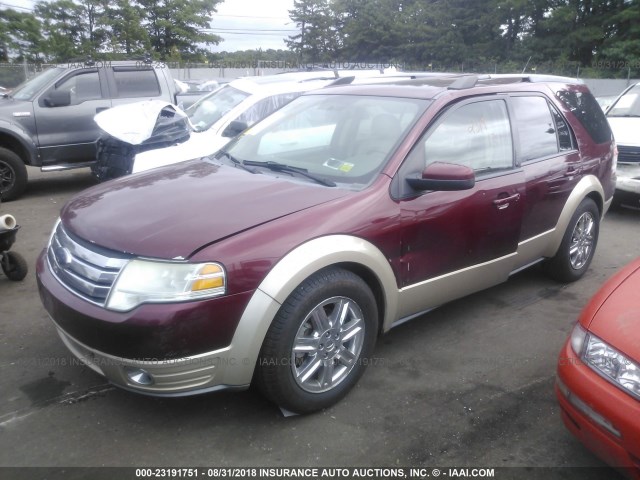 1FMDK08W28GA32595 - 2008 FORD TAURUS X EDDIE BAUER MAROON photo 2