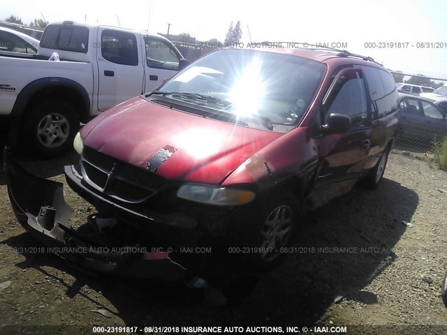 1B4GP44R0YB632715 - 2000 DODGE GRAND CARAVAN SE/SPORT BURGUNDY photo 2