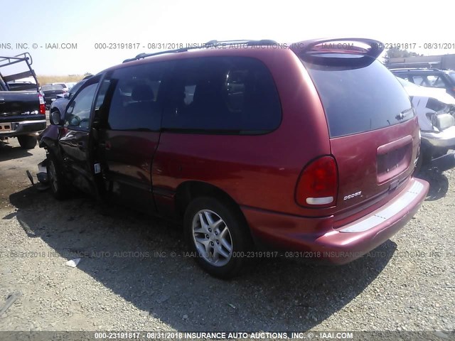 1B4GP44R0YB632715 - 2000 DODGE GRAND CARAVAN SE/SPORT BURGUNDY photo 3