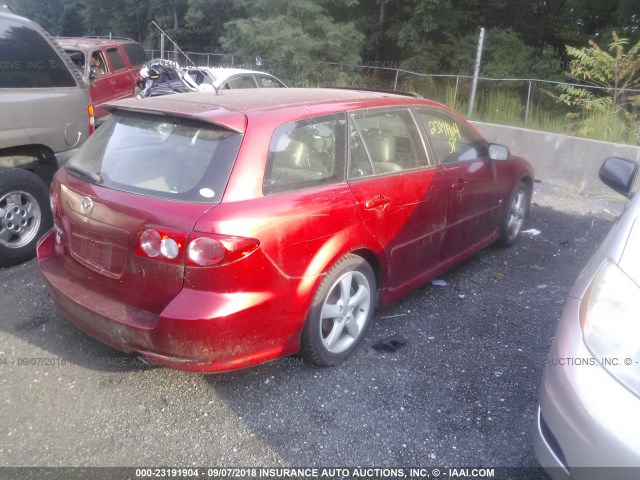 1YVHP82D845N57335 - 2004 MAZDA 6 S RED photo 4