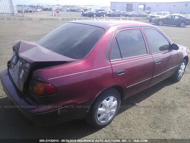 1NXBR12E4XZ251616 - 1999 TOYOTA COROLLA VE/CE/LE RED photo 4