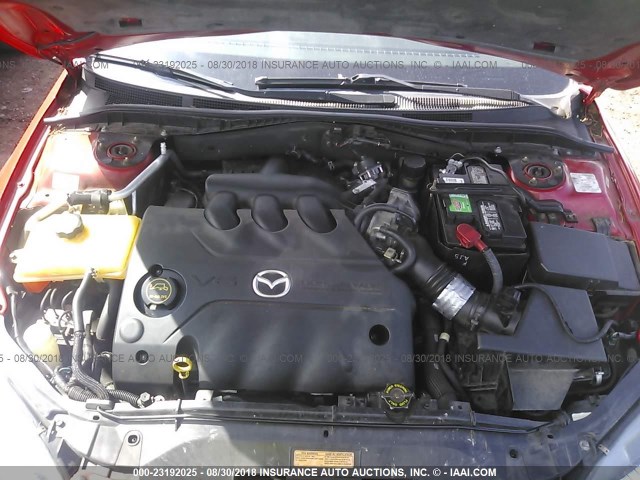 1YVFP84D945N78473 - 2004 MAZDA 6 S RED photo 10