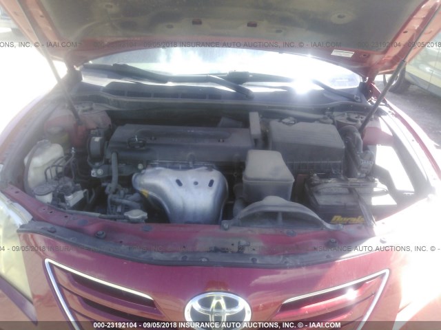 4T1BE46K37U170572 - 2007 TOYOTA CAMRY NEW GENERAT CE/LE/XLE/SE RED photo 10