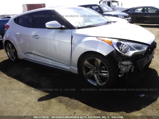 KMHTC6AE6DU108294 - 2013 HYUNDAI VELOSTER TURBO SILVER photo 1