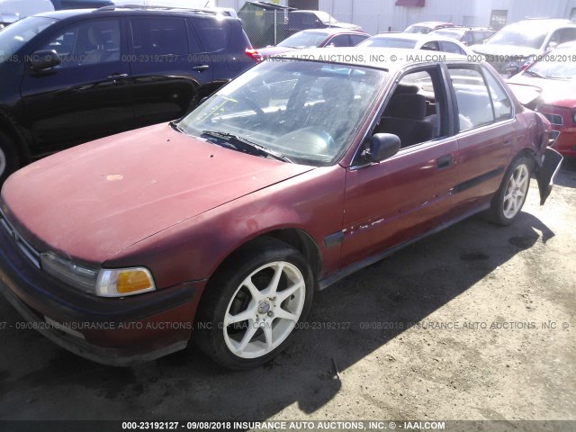 1HGCB7549LA038693 - 1990 HONDA ACCORD DX/LX BURGUNDY photo 2