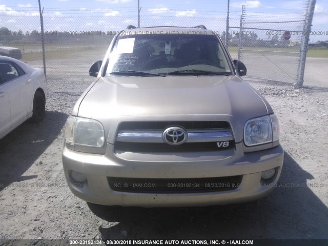 5TDZT34A35S258956 - 2005 TOYOTA SEQUOIA SR5 TAN photo 6