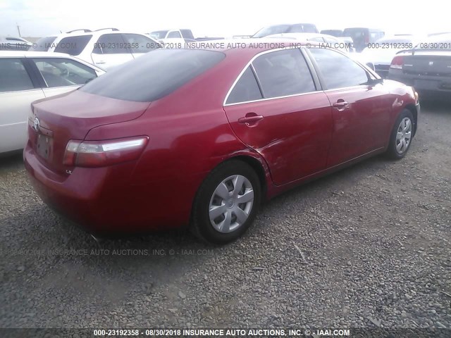 4T1BK46K77U013152 - 2007 TOYOTA CAMRY NEW GENERAT LE/XLE/SE RED photo 4