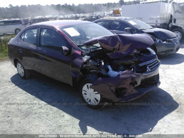 ML32F3FJ4JHF09719 - 2018 MITSUBISHI MIRAGE G4 ES Бордовый фото 1