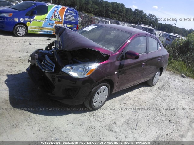 ML32F3FJ4JHF09719 - 2018 MITSUBISHI MIRAGE G4 ES Бордовый фото 2