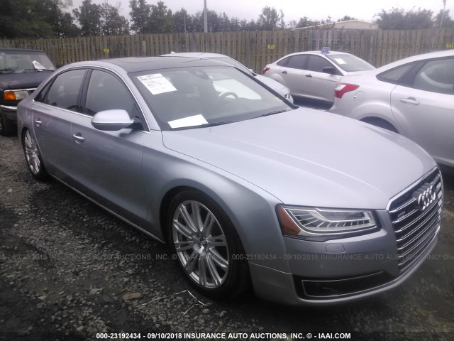 WAU32AFDXFN009725 - 2015 AUDI A8 L QUATTRO SILVER photo 1