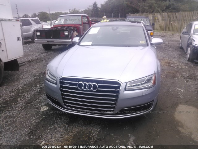 WAU32AFDXFN009725 - 2015 AUDI A8 L QUATTRO SILVER photo 6