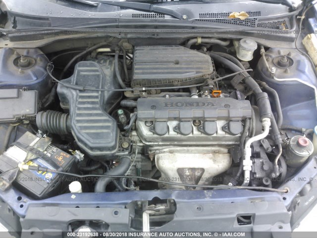 1HGES16354L017227 - 2004 HONDA CIVIC DX VP 蓝色 照片 10