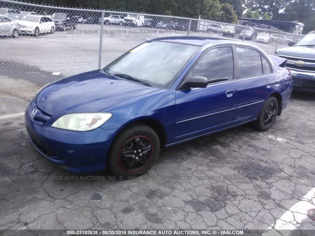 1HGES16354L017227 - 2004 HONDA CIVIC DX VP 蓝色 照片 2