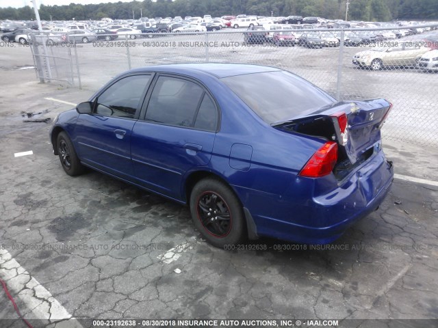 1HGES16354L017227 - 2004 HONDA CIVIC DX VP 蓝色 照片 3