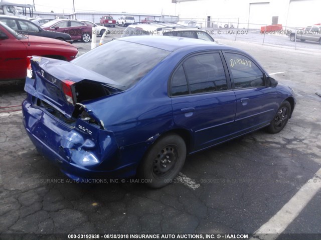 1HGES16354L017227 - 2004 HONDA CIVIC DX VP 蓝色 照片 4