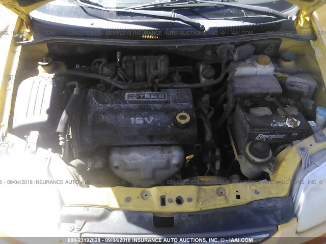 KL1TD66618B246661 - 2008 CHEVROLET AVEO LS YELLOW photo 10