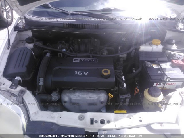 KL1TD66667B755031 - 2007 CHEVROLET AVEO LS WHITE photo 10
