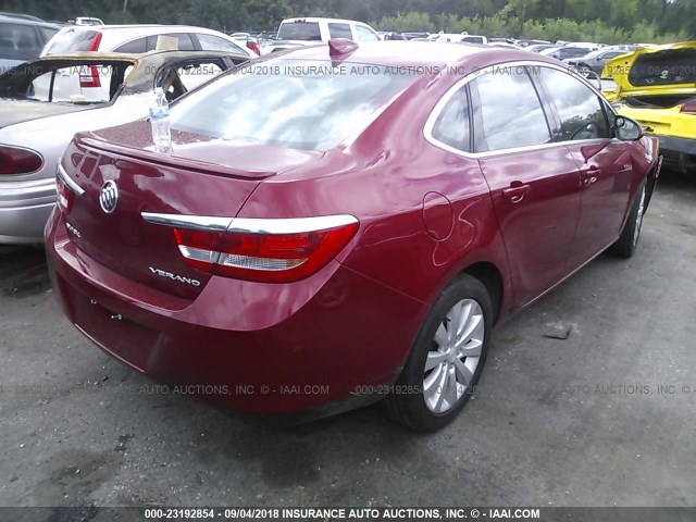 1G4PP5SK1G4130096 - 2016 BUICK VERANO RED photo 4