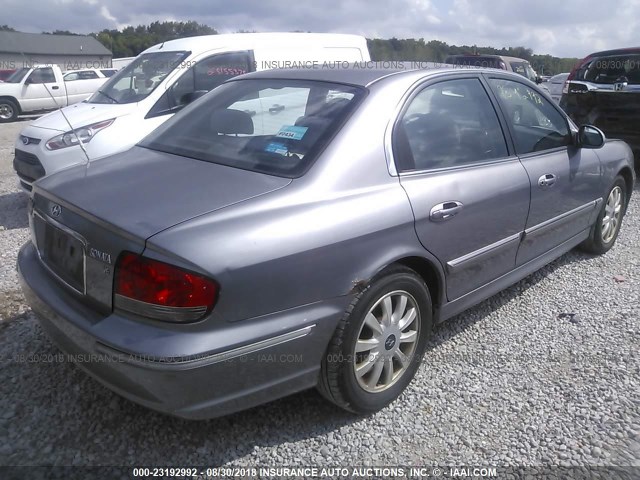 KMHWF35H95A130333 - 2005 HYUNDAI SONATA GLS/LX GRAY photo 4