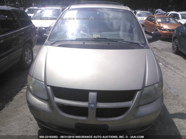 2B8GP74L72R786617 - 2002 DODGE GRAND CARAVAN EX Champagne photo 6