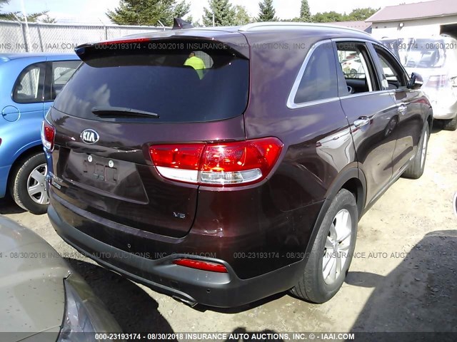 5XYPGDA52HG232861 - 2017 KIA SORENTO LX/L MAROON photo 4