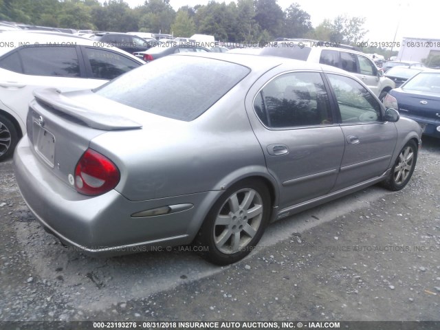 JN1DA31A52T322158 - 2002 NISSAN MAXIMA GLE/SE SILVER photo 4