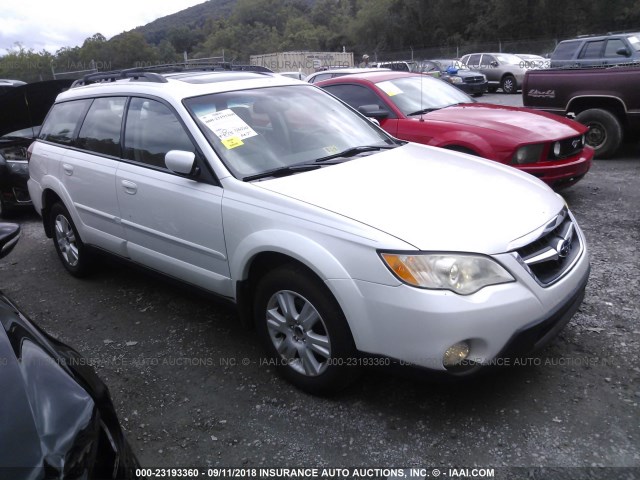 4S4BP62C387321690 - 2008 SUBARU OUTBACK 2.5I LIMITED WHITE photo 1