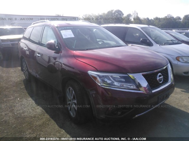 5N1AR2MM0EC686285 - 2014 NISSAN PATHFINDER S/SV/SL/PLATINUM RED photo 1