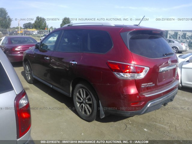5N1AR2MM0EC686285 - 2014 NISSAN PATHFINDER S/SV/SL/PLATINUM RED photo 3
