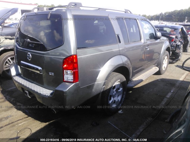 5N1AR18W35C736361 - 2005 NISSAN PATHFINDER LE/SE/XE GRAY photo 4