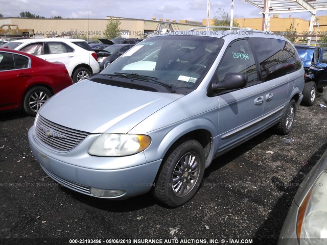 2C8GP64L42R518752 - 2002 CHRYSLER TOWN & COUNTRY LIMITED BLUE photo 2