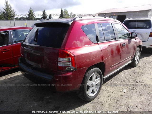 1J8FF47W08D766253 - 2008 JEEP COMPASS SPORT RED photo 4